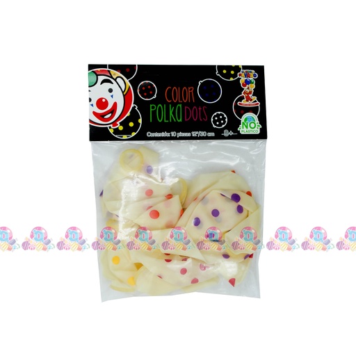 [059080] FAB GLOBO POLKA DOTS 12 10s