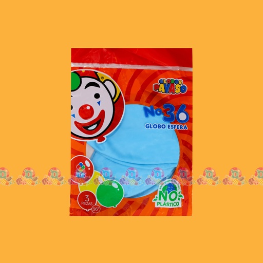 [059003] FAB GLOBO PAYASO 36 AZUL CIELO 3s